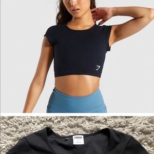 Gymshark Dreamy Cap Short Sleeve Crop Top - L